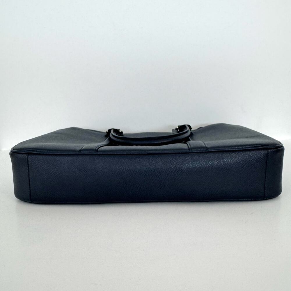 Coach Perry Slim Structured Briefcase Laptop Bag Blue Crossgrain Leather F59057 - Picture 9 of 16